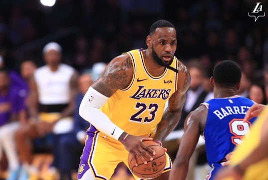 Lebron James, Lakers - Knicks maçından görsel